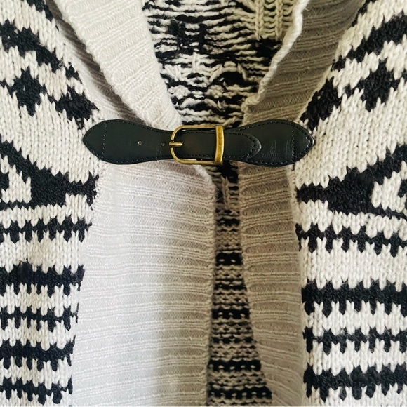 Press woman’s knit open front belt tie size Large thick warm winter long chunky - Picture 2 of 7